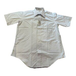 Steiger's Shirt Mens 16 White Short Sleeve Single Needle Tailoring Pocket Dress